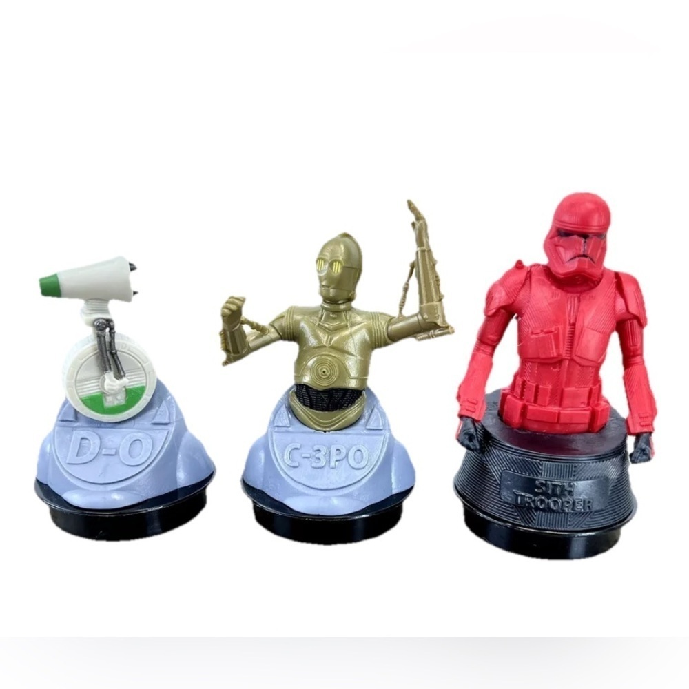 x3 Star Wars The Rise of Skywalker Movie Theater Cup Toppers Cake Figure Bust